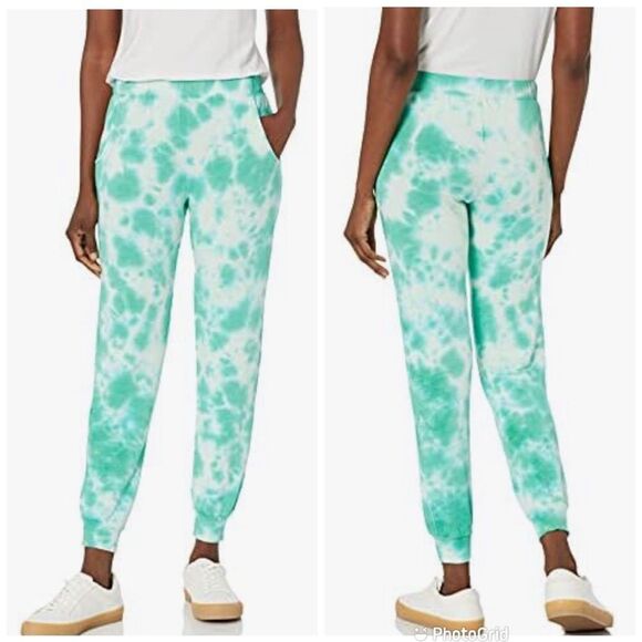 New MONROW Tie Dye Supersoft Jogger Sweats Sweatpants Green Blue Size XS X-Small - Picture 6 of 13